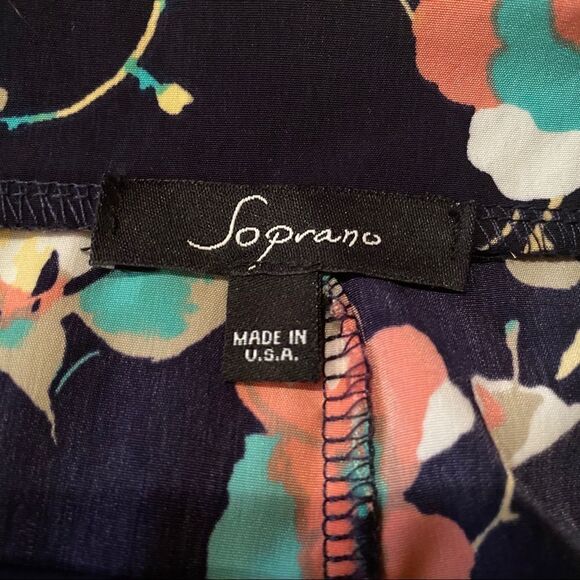 Soprano Navy Floral Hi-Lo Skirt Medium, M - Picture 6 of 9